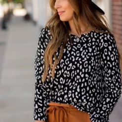 Cheetah Long Sleeve Top -Women's Clothing Store BB 4310 24295786 9056 4984 a2bb db415e2db5a0 459230