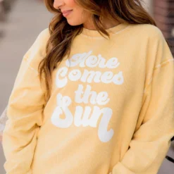 Here Comes The Sun Ribbed Graphic Crewneck 34 Here Comes The Sun Ribbed Graphic Crewneck -Women's Clothing Store BB 4310 b8b03a2f 753b 4f41 a67b 618e4ae290fc 546380
