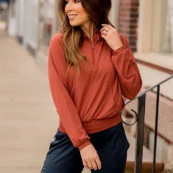 Quarter Zip Cinched Bottom Hoodie -Women's Clothing Store BB 4328 c4459d1e 60f7 4399 9b35 e0c817e6605b 731855