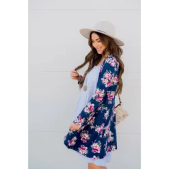 Floral Bouquet Printed Tunic Cardigan -Women's Clothing Store BB 4330 3cb92fe4 ad77 4d6c b1d0 80ab905a9aa3