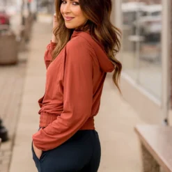 Quarter Zip Cinched Bottom Hoodie -Women's Clothing Store BB 4335 a857970f 9c9f 4953 acef a76388dd4334 109494