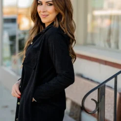 Simple Corded Side Slit Shacket 10 Simple Corded Side Slit Shacket -Women's Clothing Store BB 4356