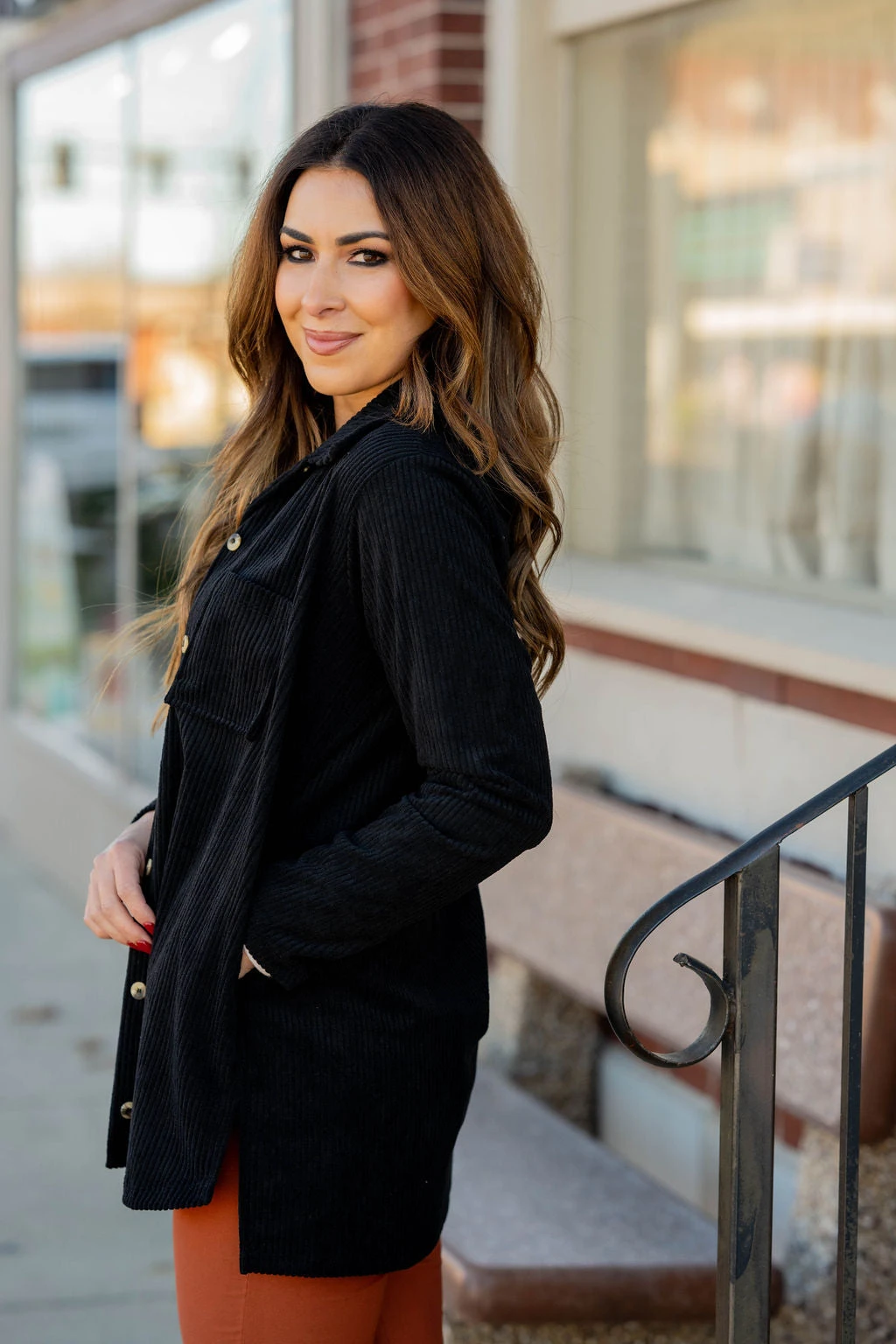 Simple Corded Side Slit Shacket 4 Simple Corded Side Slit Shacket - Image 4