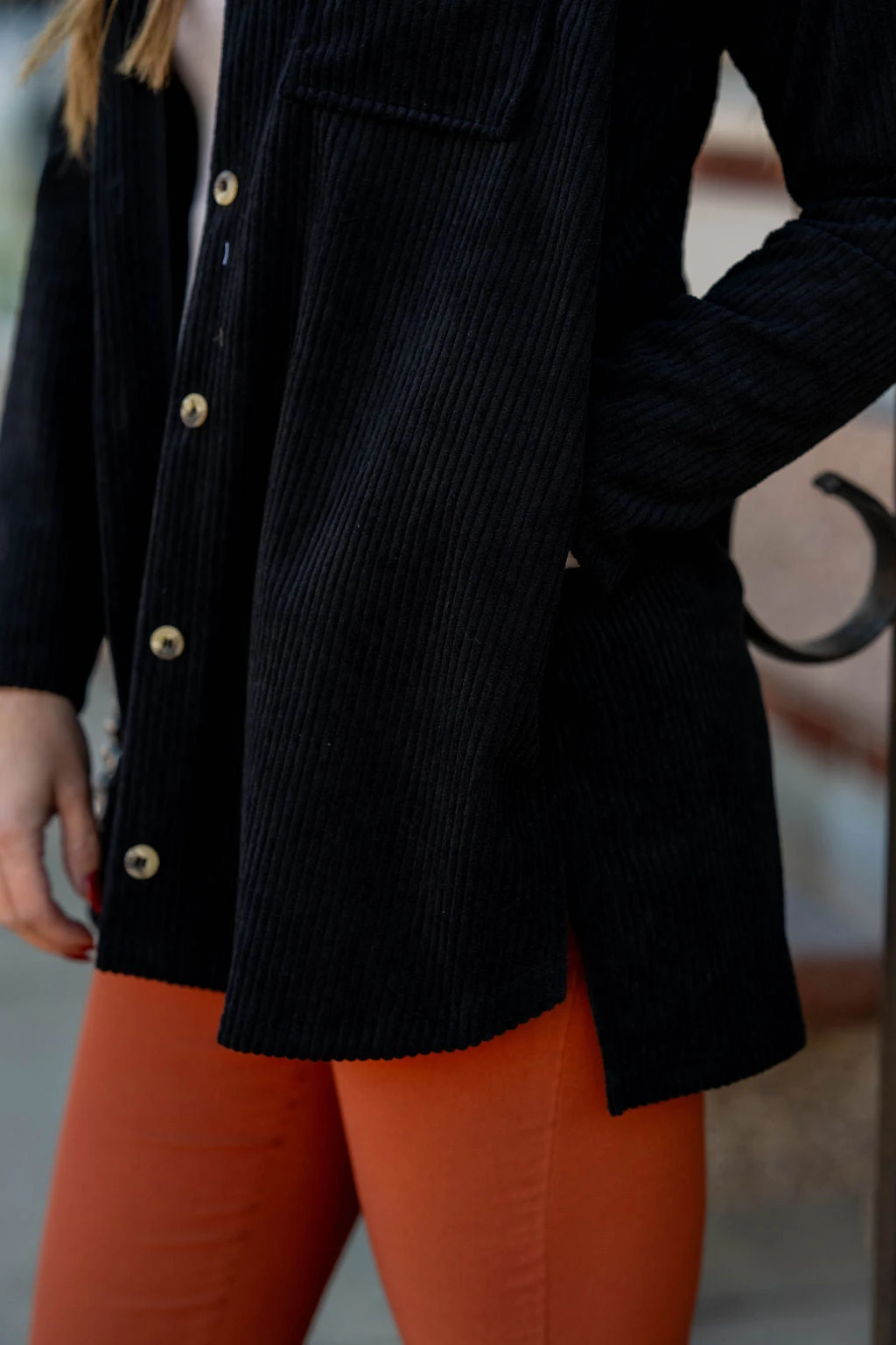 Simple Corded Side Slit Shacket 5 Simple Corded Side Slit Shacket - Image 5