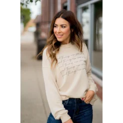 Good Things Are Coming Cursive Graphic Crewneck -Women's Clothing Store BB 4360 e9a179ea df0c 4d92 b8ae 55de0917677b