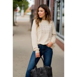 Good Things Are Coming Cursive Graphic Crewneck -Women's Clothing Store BB 4366 53548533 d7c8 4970 b764 6c3f1faa7075