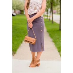 Button Accent Side Slit Midi Skirt 17 Button Accent Side Slit Midi Skirt -Women's Clothing Store BB 4371 08bd3e17 abaa 4c0e bd14 072dc0f1ce9a