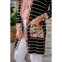 Floral Trimmed Pocket Cardigan -Women's Clothing Store BB 4410 cc158e0f 4055 4f1a 9d82 bbd92fa440ae