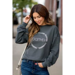 Together Graphic Crewneck -Women's Clothing Store BB 4414 bcb153a0 424d 4c7d a5ba 063c961a8c09