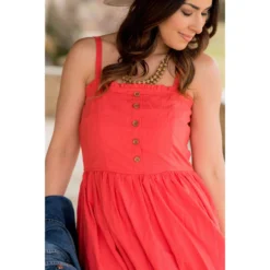 Button Top Tank Midi -Women's Clothing Store BB 4415