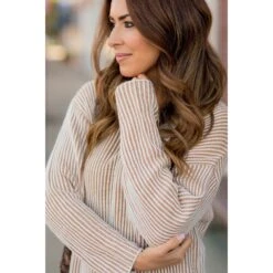 Vertical Striped V Sweater -Women's Clothing Store BB 4436 8b3b5061 40f5 4acb 80b4 2ed1041cc983