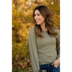 Thermal & Raw Edged Pocket Tee