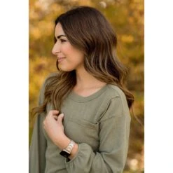 Thermal & Raw Edged Pocket Tee -Women's Clothing Store BB 4444 b2f428e8 316e 41e2 8d10 d5ad34df171a