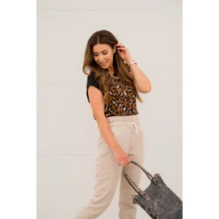 Leopard Solid Sleeve Tee -Women's Clothing Store BB 4480 a88c4f59 8366 4d3f b74b 685750225c04