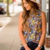 Retro Blooms Bibbed Tank