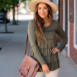 So Soft Ruffle Long Sleeve Tee -Women's Clothing Store BB 4502 6046c721 ebc5 4ad9 b803 9e7d021e8354 180122