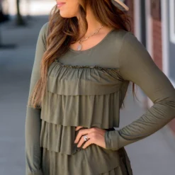 So Soft Ruffle Long Sleeve Tee -Women's Clothing Store BB 4509 a945e9a8 9db0 4e46 99d2 b7fa0399f603 799060