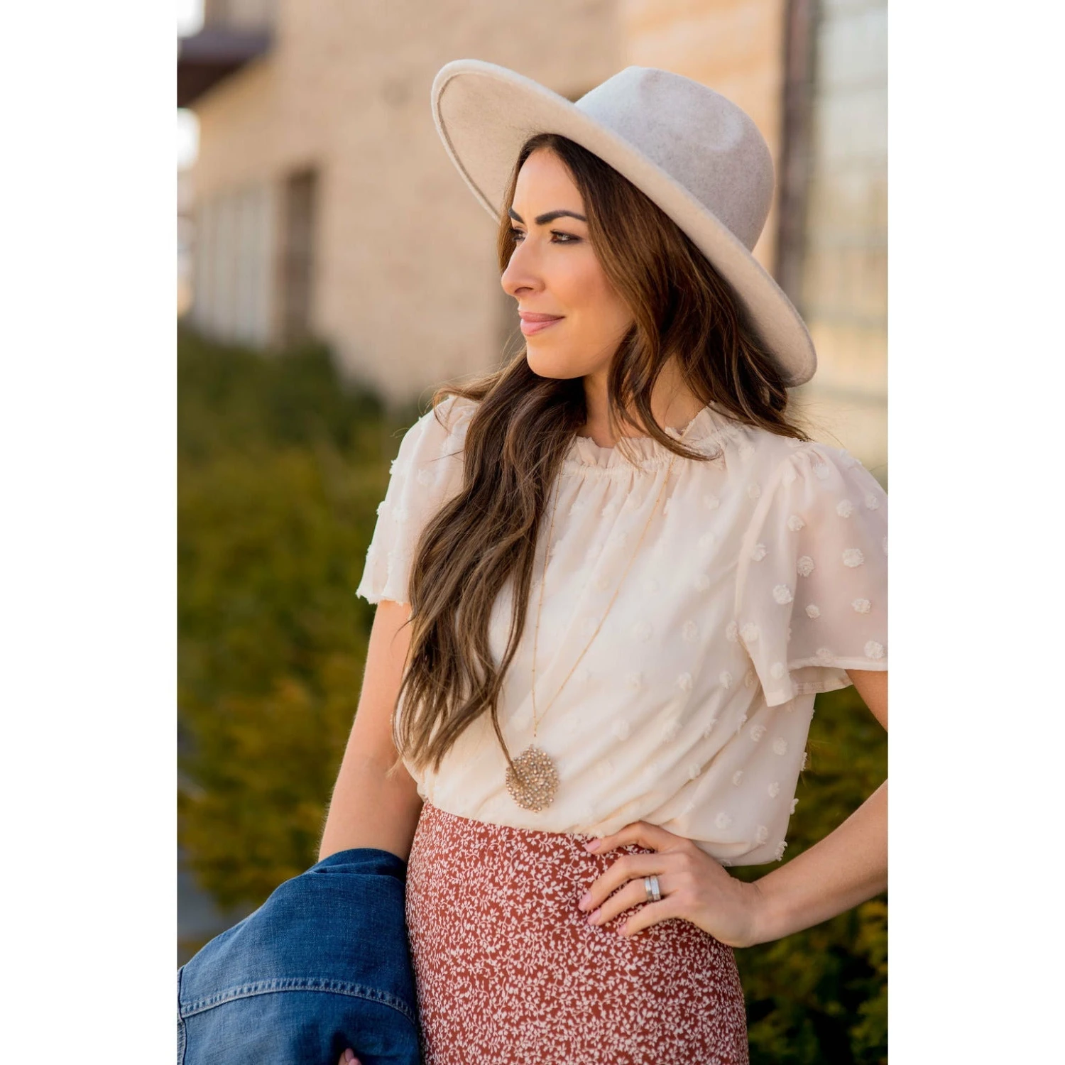 Swiss Dot Cinched Neck Blouse 3 Swiss Dot Cinched Neck Blouse - Image 3