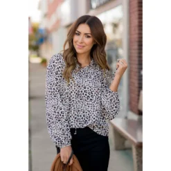 Pop Of Color Leopard Blouse