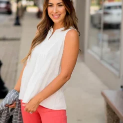 Gauze Eyelet Accent Tank -Women's Clothing Store BB 4537 0b5e7e75 3b30 4646 93f6 8e59f2cb7a8a 555162