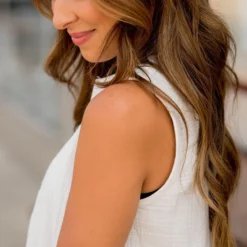 Gauze Eyelet Accent Tank -Women's Clothing Store BB 4541 54a7d71e 45b5 4d92 bba7 574bb8c23cee 300896