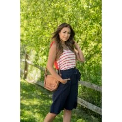 Striped Front Tie Top Tank 13 Striped Front Tie Top Tank -Women's Clothing Store BB 4544 327829