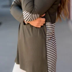 Striped Bottom Long Sleeve Tunic Tee -Women's Clothing Store BB 4545 009a7149 2185 4dc3 a9a3 119968ffb621 565380