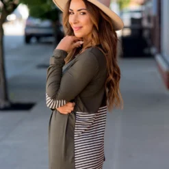 Striped Bottom Long Sleeve Tunic Tee -Women's Clothing Store BB 4552 b8a78673 a261 4344 a8f3 ff07907c1048 291942