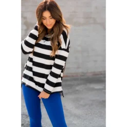 Striped V Stitched Sweatshirt -Women's Clothing Store BB 4556 6aa56c8c 008c 442d a77e 4dc054a5f4de