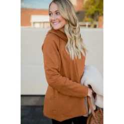 Raw Edge Cowl Neck Tee -Women's Clothing Store BB 4575 1ac211a6 67a6 4086 854b 3134492f8b29