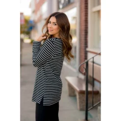Long Sleeve Striped Tunic Tee -Women's Clothing Store BB 4596 6751fa25 aa2b 4318 b847 801d4ced954d