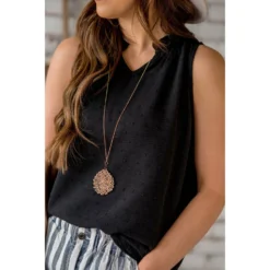 Micro Dot V-Neck Tank -Women's Clothing Store BB 4605 715c7f43 0852 466c b70e 98291a4b6f9f