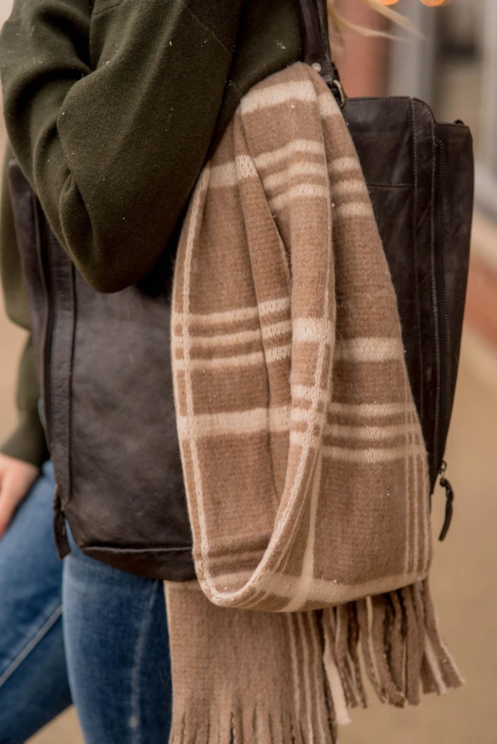 Plush Plaid Fringe Scarf 3 Plush Plaid Fringe Scarf - Image 3