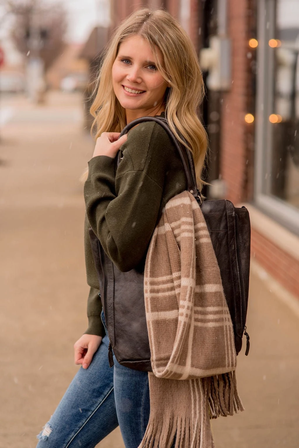 Plush Plaid Fringe Scarf 4 Plush Plaid Fringe Scarf - Image 4