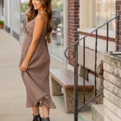 Wavy Textured Wrap Top Midi Dress -Women's Clothing Store BB 4615 dc5704aa f017 408d a672 4603a03cc2e6 370517