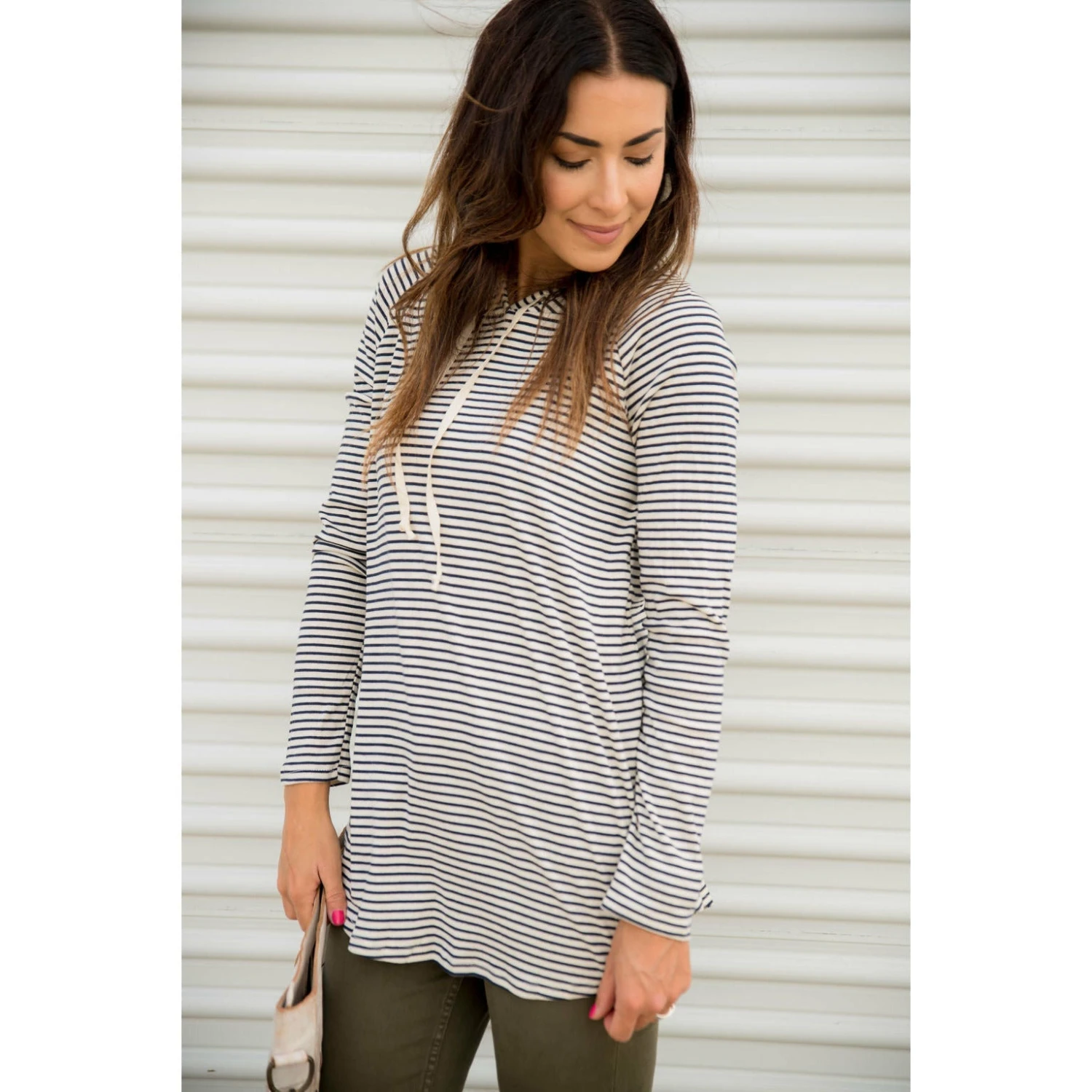 Striped Basic Hoodie 12 Striped Basic Hoodie - Image 12