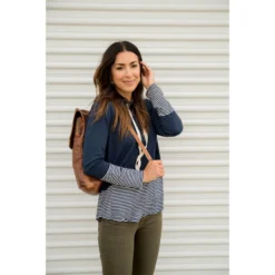 Striped Tipped Hoodie -Women's Clothing Store BB 4622 1