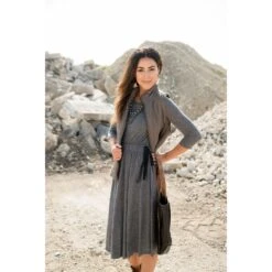 Sweatshirt Cinched Tie Dress -Women's Clothing Store BB 4636