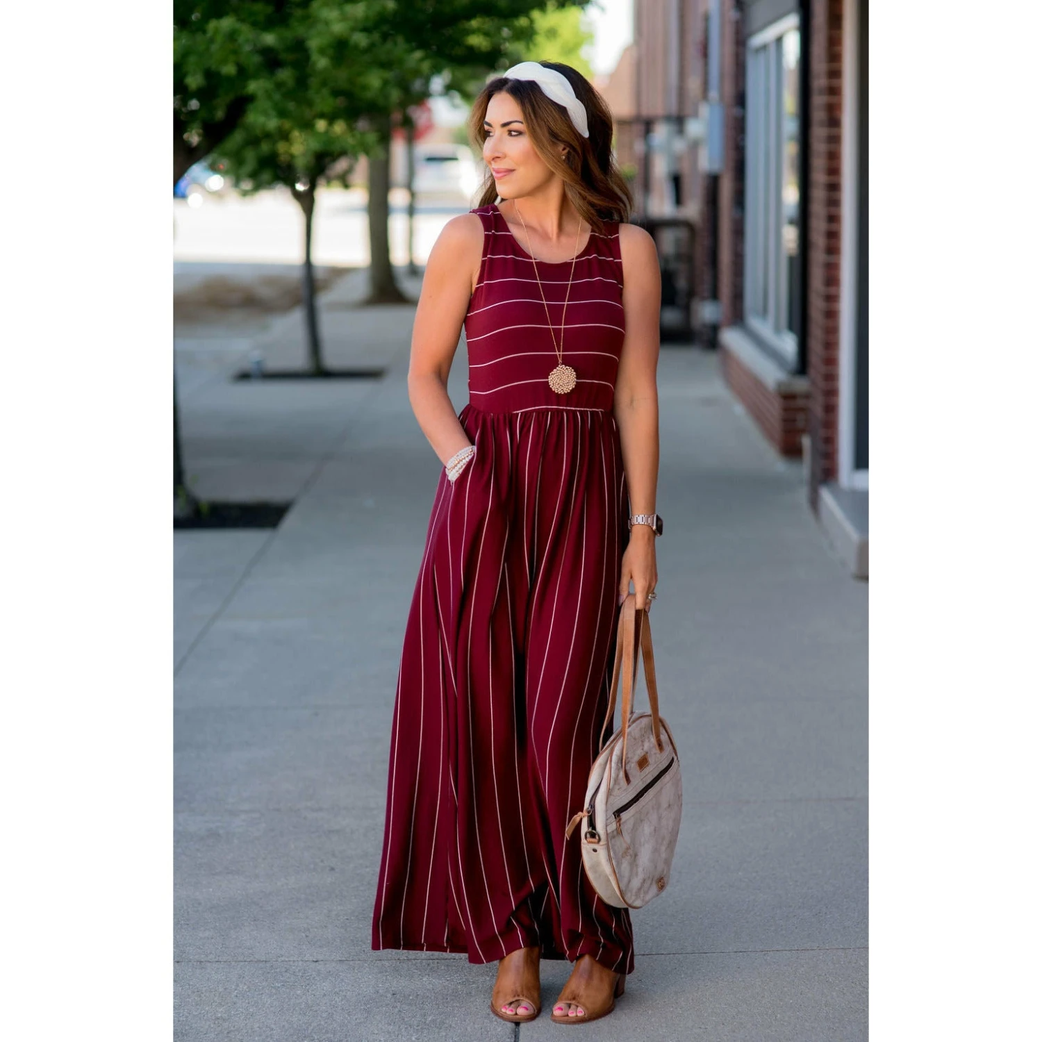 Striped Sleeveless Maxi 1 Striped Sleeveless Maxi