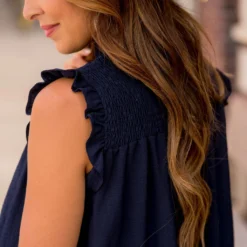 Ruched Top Button Accent Tank -Women's Clothing Store BB 4652 6fa4d5a7 937d 438d a66d c64fc827234e