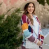Color Blocked Mixed Stripe Cardigan