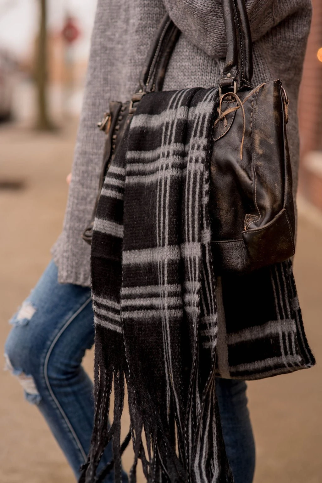 Plush Plaid Fringe Scarf 5 Plush Plaid Fringe Scarf - Image 5