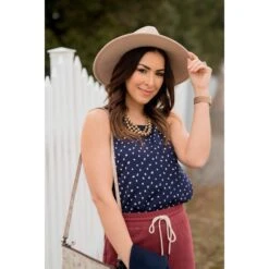 Spotted Peep Back Tank 27 Spotted Peep Back Tank -Women's Clothing Store BB 4693