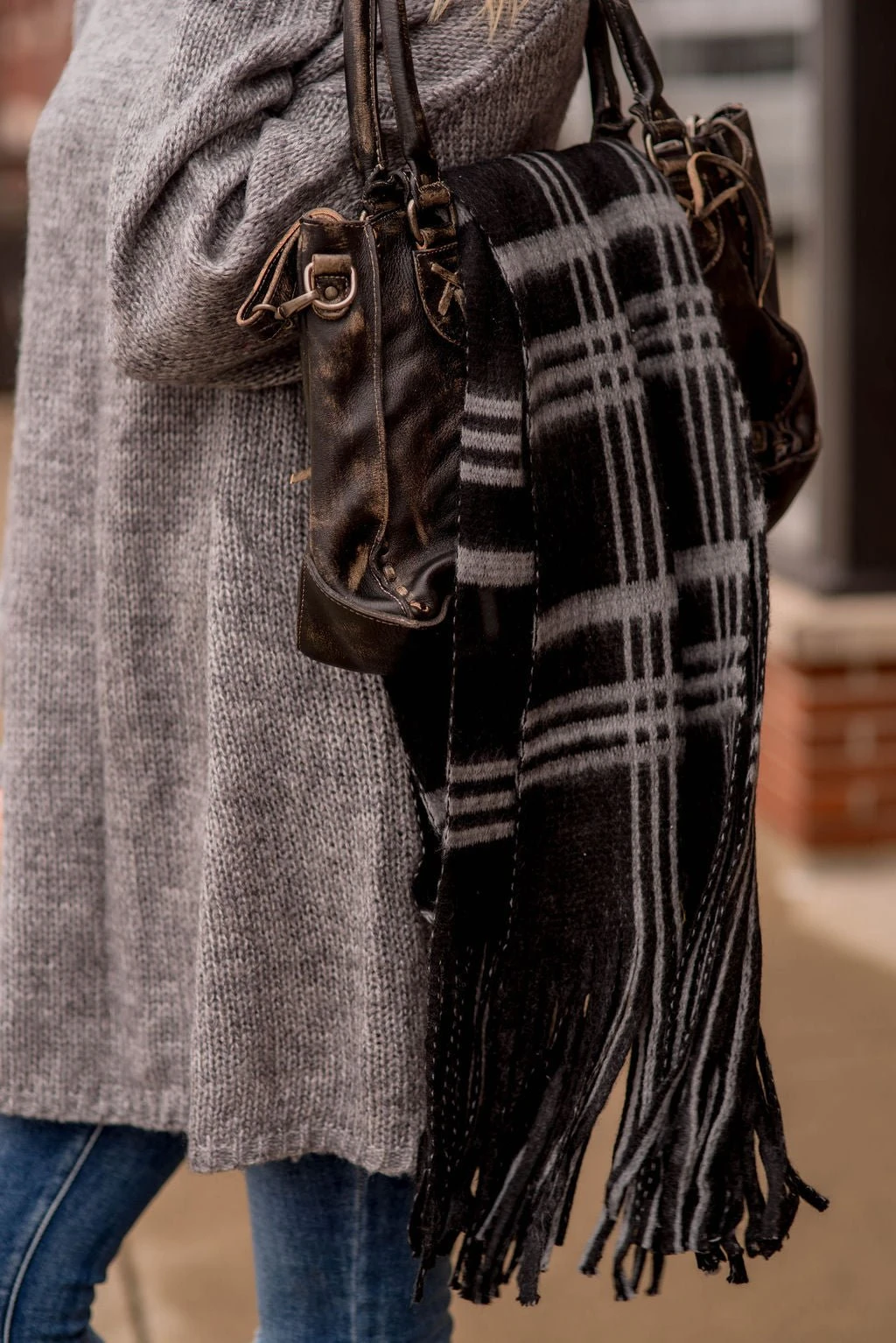 Plush Plaid Fringe Scarf 6 Plush Plaid Fringe Scarf - Image 6