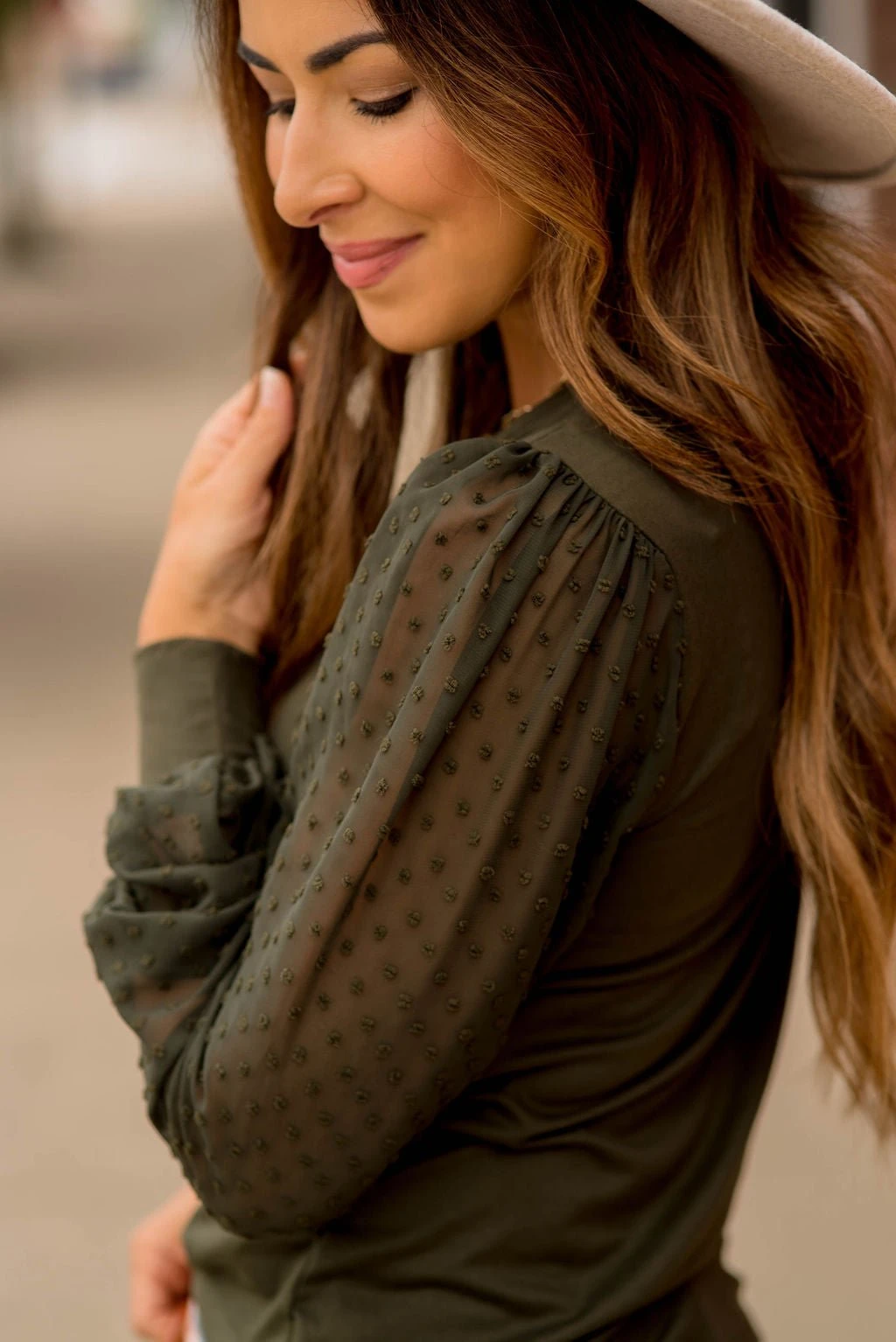 Swiss Dot Long Sleeve Blouse 8 Swiss Dot Long Sleeve Blouse - Image 8