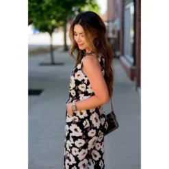 Black Floral Sleeveless Jumpsuit -Women's Clothing Store BB 4733 4d97a1e3 43e3 4dd6 bae3 81d4bec5e8c7