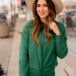 Thermal Tie Front Long Sleeve Tee