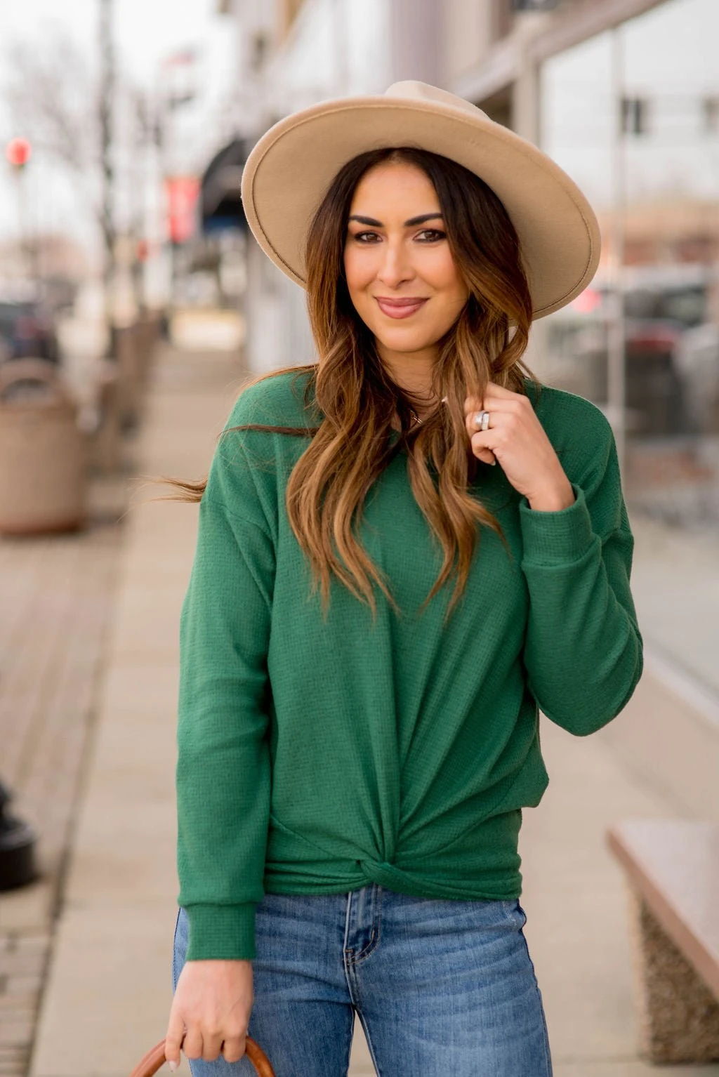 Thermal Tie Front Long Sleeve Tee 1 Thermal Tie Front Long Sleeve Tee