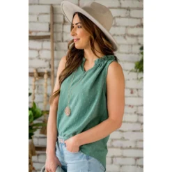 Micro Dot V-Neck Tank -Women's Clothing Store BB 4739 24233ca6 2a4f 4035 ad64 feab5314a59d