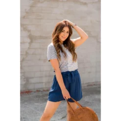 Tie Waisted Shorts -Women's Clothing Store BB 4739 25b70716 6139 47a6 a306 26ebc4359239